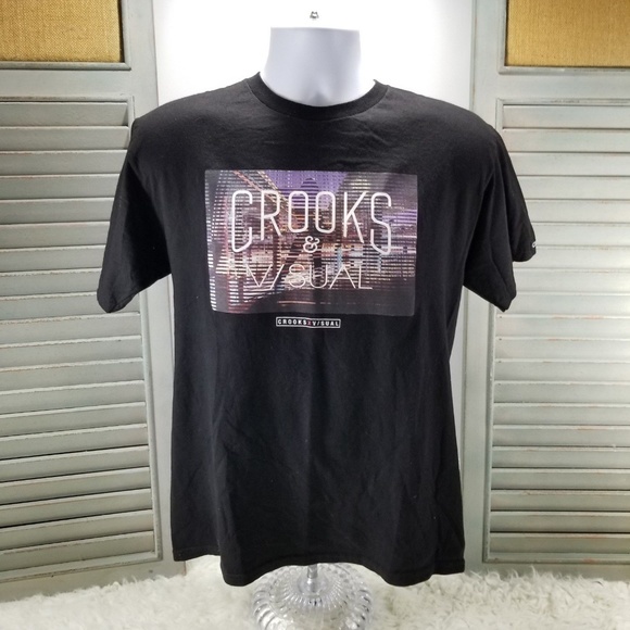 Crooks and Castles Crooks and Visual Black Tee M - Picture 1 of 6